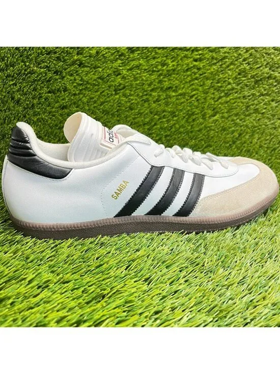 Adidas Samba Classic Mens Size 13 White Black Athletic Leather Shoes Sneakers