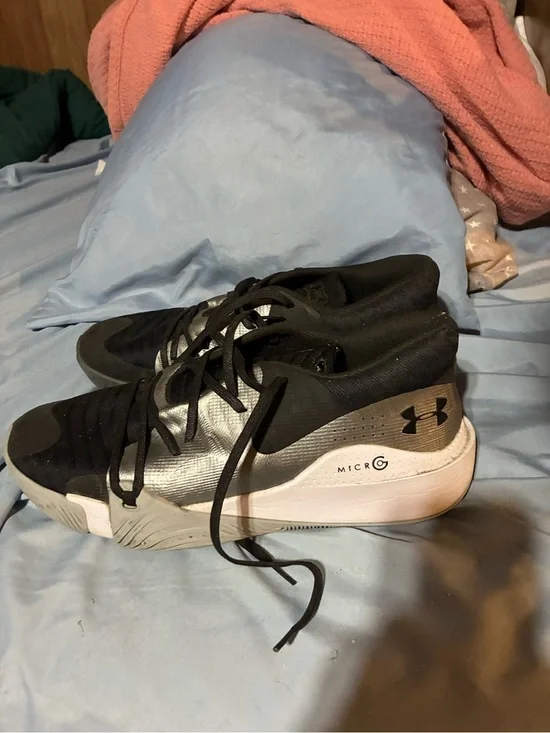 Under Armour Black and Silver Micro G Training Sneakers