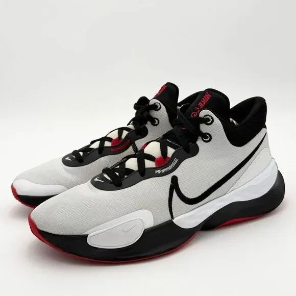 Nike Men’s Renew Elevate 3 Basketball Sneakers in Black White Red Colorway - US