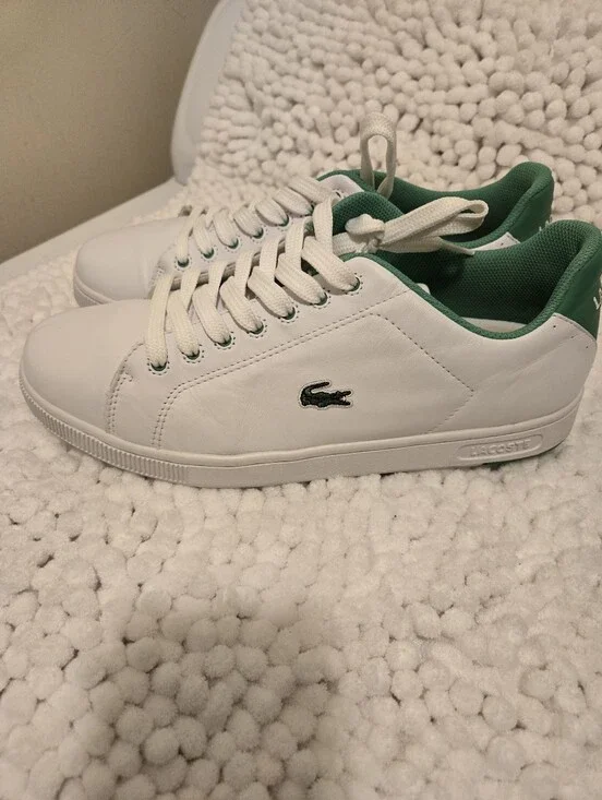 LACOSTE Men's Carnaby Tech (White/Green)  Size 12