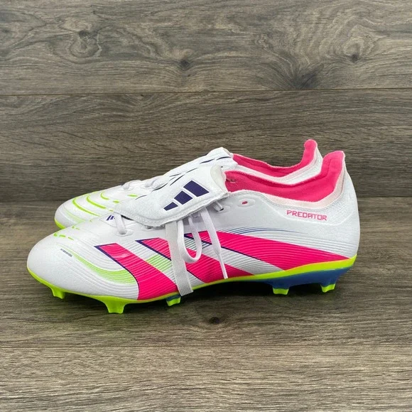 Adidas Predator League FT Soccer Cleats Mens 10.5 White Pink ID1320 FG Boots