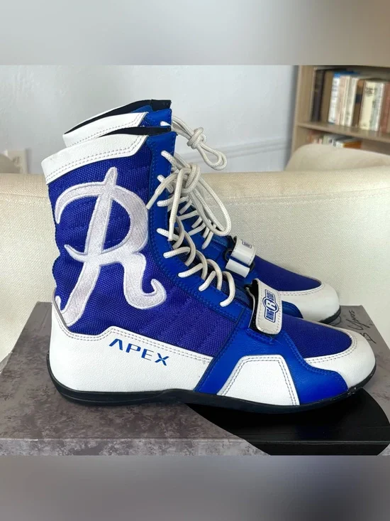 Ringside Apex Elite High Top Boxing Wrestling Shoes Blue White Combat Men’s 7