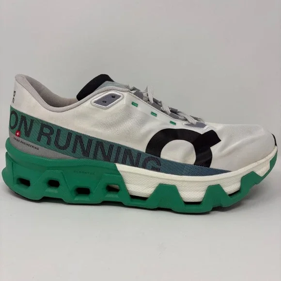 On Cloudmonster Hyper Men's Size 13 White Green Running Shoes (3ME10131560)