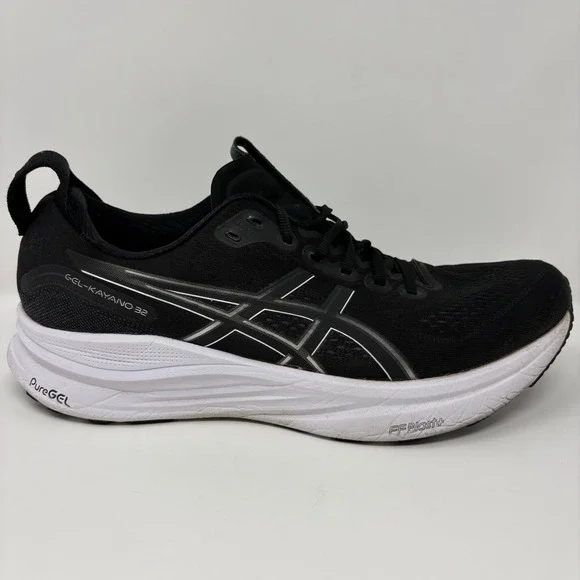 ASICS Gel-Kayano 32 Men's Size 11.5 Black White Athletic Running Shoes