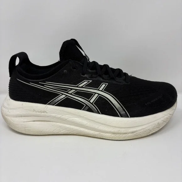 ASICS GEL-Nimbus 27 Men's Size 11.5 Extra Wide Black Running Shoes (1011B957)