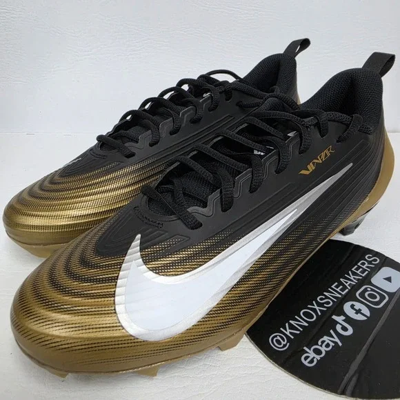 Nike Air Vapor Speed 3 Football Cleats Black Gold FB3303-003 Men's Size 10.5