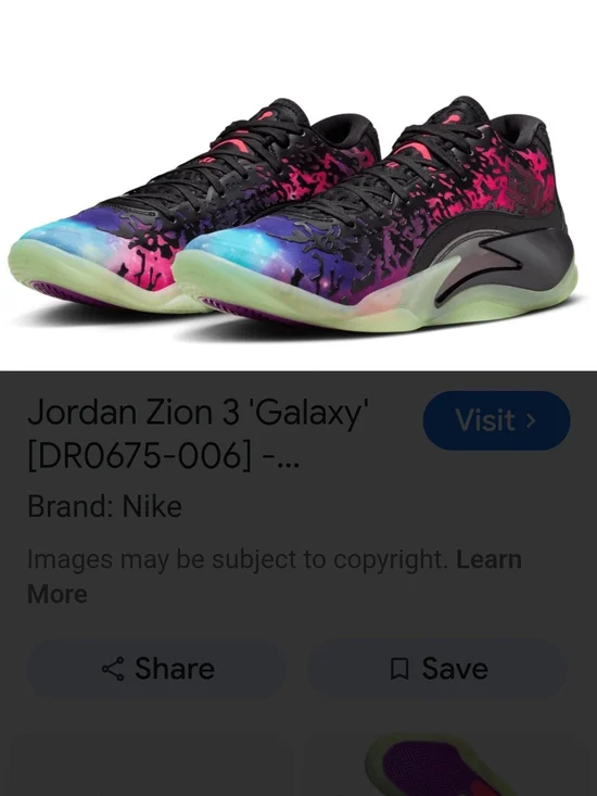 Nike Jordan Zion 3 Galaxy Low-Top Sneakers - Black, Pink & Blue