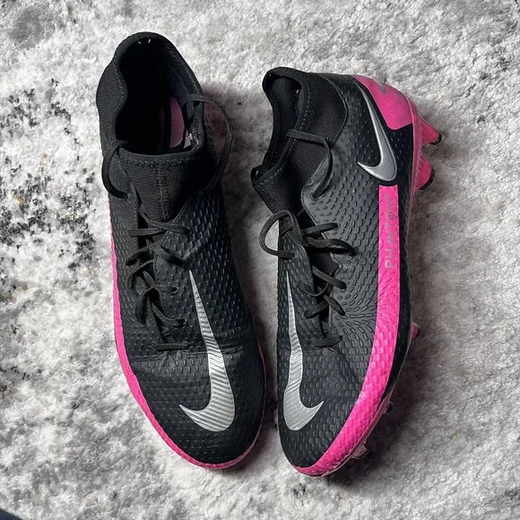 Nike Phantom Gt Elite Df Fg Black-Pink-Metallic Silver Sz‎ 9M   [CW6589-006]