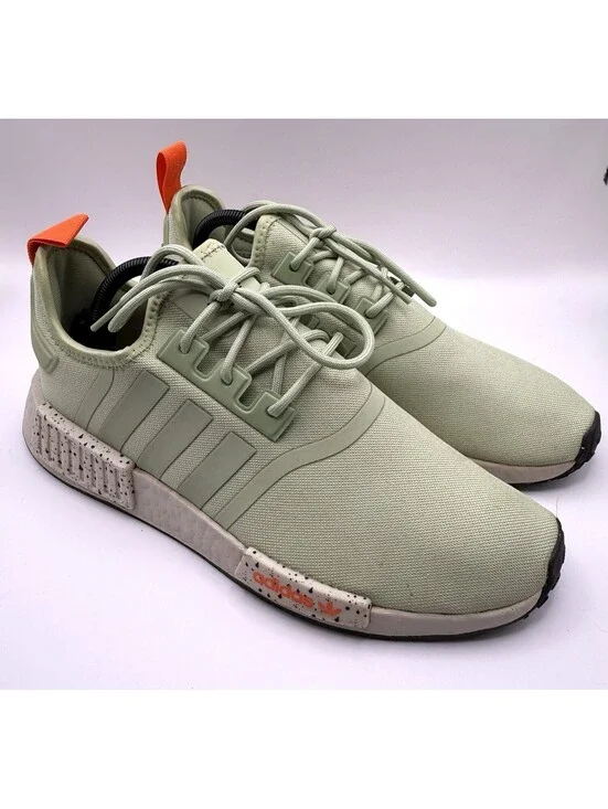 Adidas Nmd R1 Boost Sneakers Men Sz 9.5 Green Running Shoes Comfort Slip On