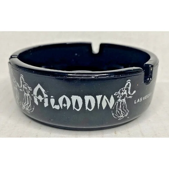 Aladdin Hotel Casino Las Vegas Black Ashtray PB187-5