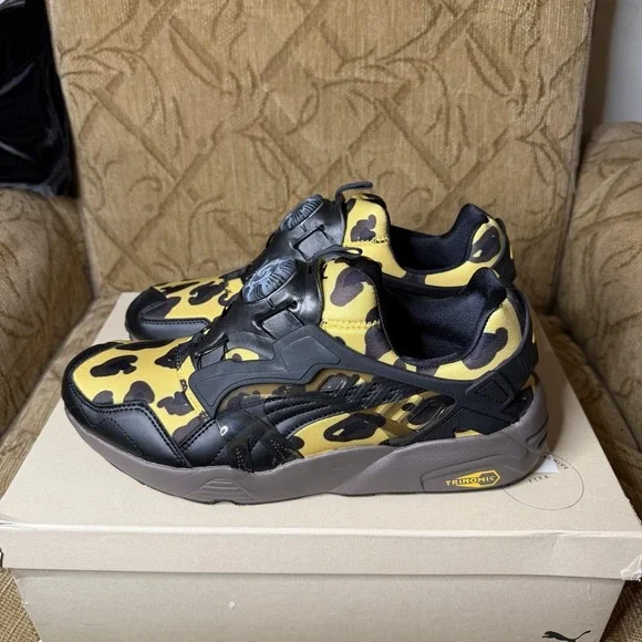 Puma Men's Disc Blaze Leopard Slip On Sneakers, 391960-01 Size‎ 10 New