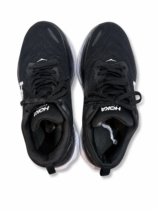 Hoka bondo 2Black Athletic Running Shoes with White Accents