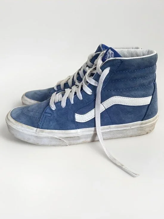 Vans Royal Blue Suede High Top Skate Shoes Great Condition Womens 8 Men 6.5