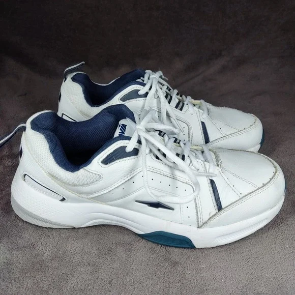 Avia Walking Shoes Mens Size 10 Wide White/Navy Memory Foam Low‎ MNAV41ES215