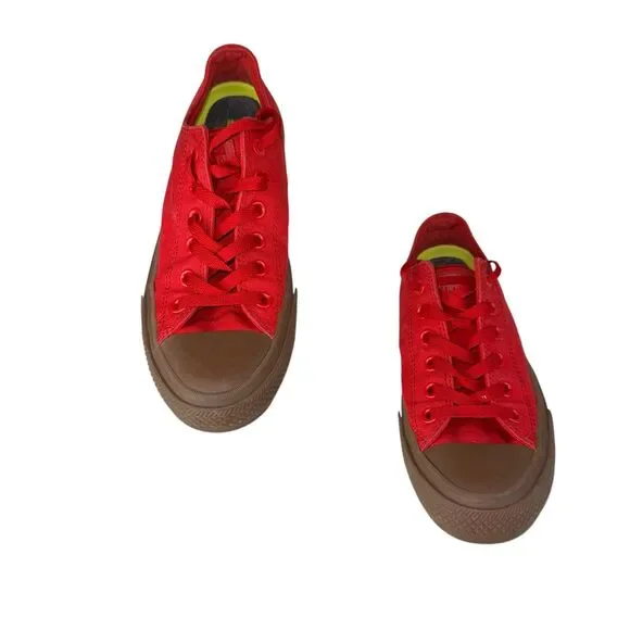 Converse All Star Lunarlon‎ mens red gum sole sneakers size 7