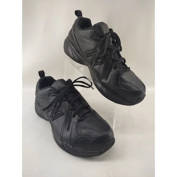New Balance 608 V4 All Black‎ Leather Comfort Walking Shoes Mens Size US 11.5 4E
