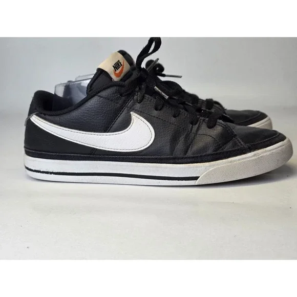 Nike Court Legacy Men's Sneakers‎ Size 9 Black White Faux Leather Athletic Shoes