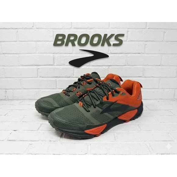 Brooks Cascadia 14 Mens‎ Trail Running Shoes Olive Green Orange gorpcore