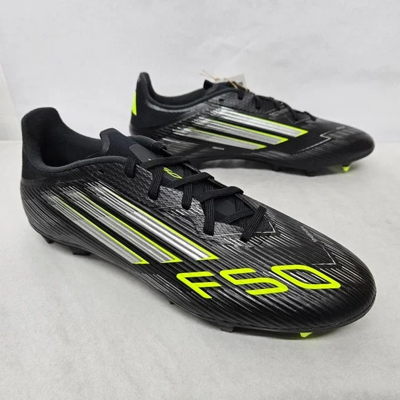 Adidas F50 League FG‎ MG Soccer Cleats JI0007 Black Lucid Lemon Mens Size 10.5