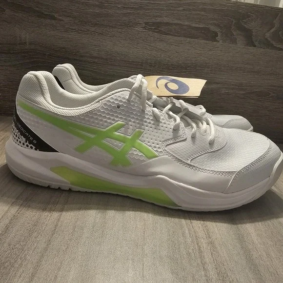 Asics Gel-Dedicate 8 White‎ Green Pickleball Tennis Shoes 1041A409 Men Sizes