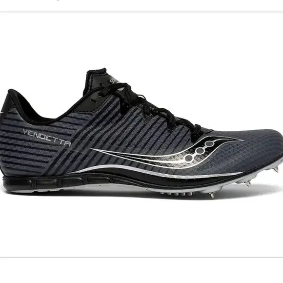 Saucony Men’s Vendetta 2 Track/Field Running Shoe 12 Black/Gray spikes included‎