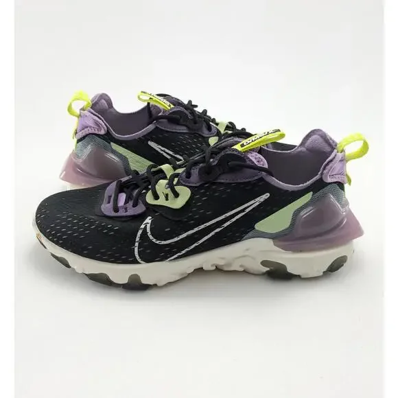 Mens‎ Nike NSW React Vision Black Grey Gravity Purple Shoes CD4373-002 Size 10