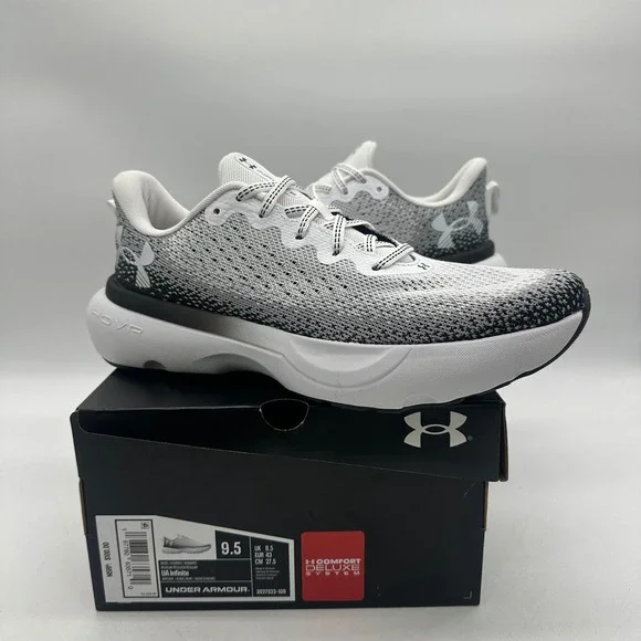 Under Armour 3027523-109 Mens‎ Size 9.5 HOVR Infinite White/Black Running Shoes