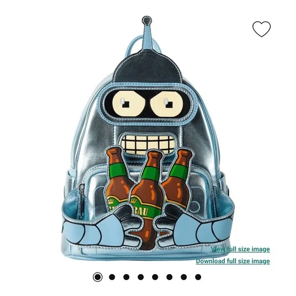 Loungefly Futurama Bender WonderCon Mini Backpack‎ Metallic Silver FTRBK0001