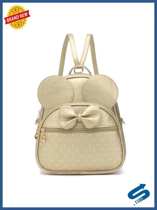 Cute Mini Backpack Bowknot Polka Dot Daypack Convertible Shoulder Bag for Women