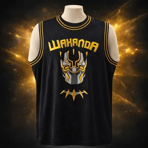 Wakanda Killmonger Movie Embroidered Basketball Jersey 3XL