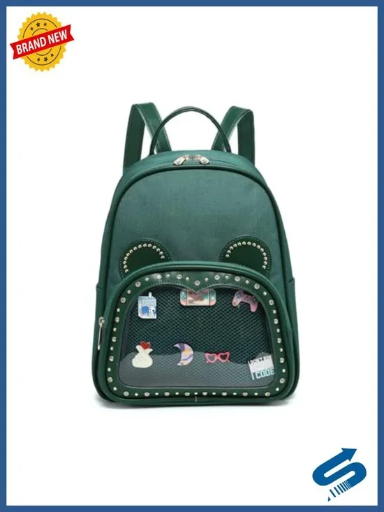 Kawaii Ita Backpack Purse with Clear Display Window - Anime Enamel Pin Bag