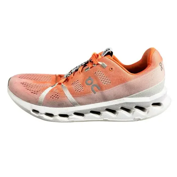 On Cloudsurfer Running Athletic Sneaker‎ Mens 12.5 Flame Orange White Athleisure