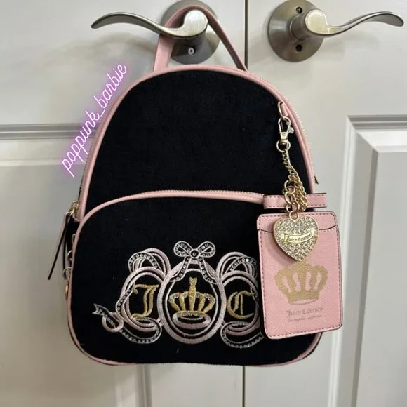 Juicy Couture Lovers Club Liquorice Pink Dia‎ Backpack NWT