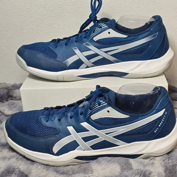 Asics‎ Gel-Rocket 12 Blue/ gray Indoor Court volleyball Sneakers Mens SZ 15