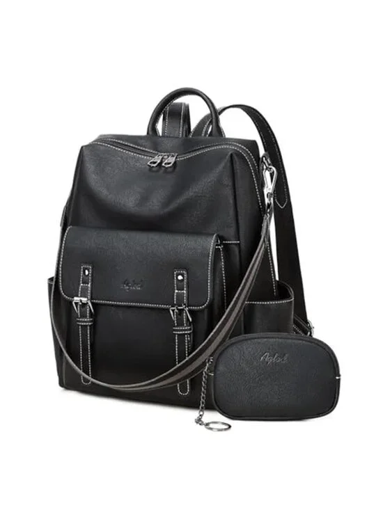 Womens Vegan Leather Backpack Purse Convertible Shoulder Bag Laptop Travel Bag