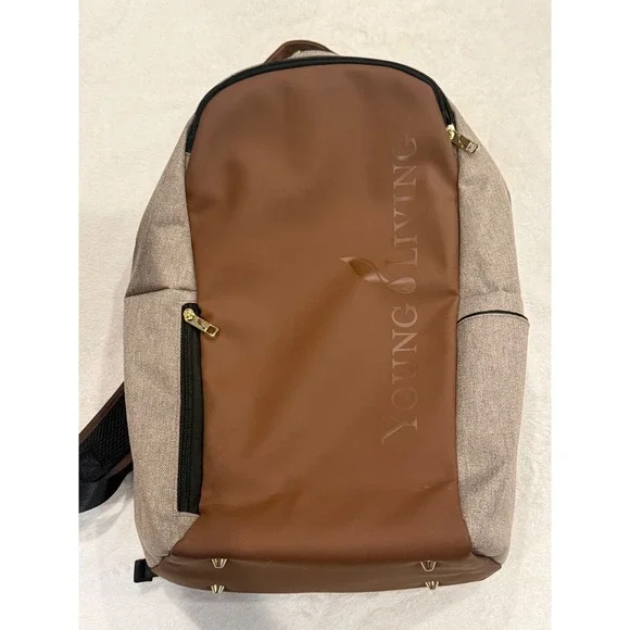 Young Living 2021 Convention Backpack Brown‎ Grey Essential Oil Laptop Bag- New
