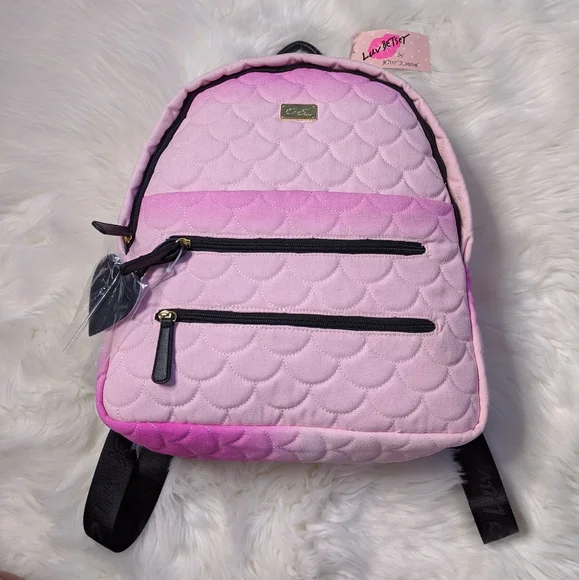 Betsey Johnson Pink Mermaid Scales Backpack Ombre