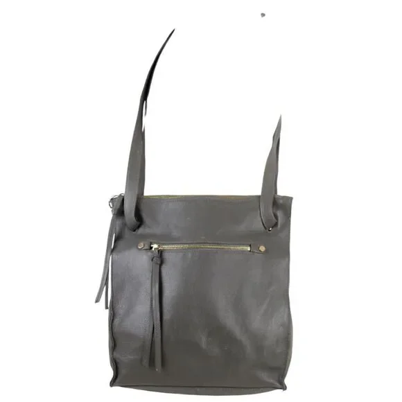 Kooba GRAY GENUINE LEATHER BACKPACK CONVERTIBLE SHOULDER BAG X-BODY PURSE