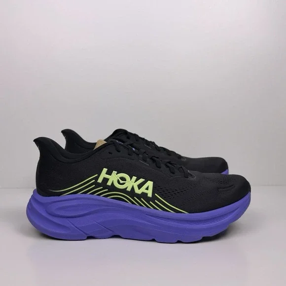 Hoka One One Clifton 11 Running Shoe Men Sz 10 Black/Purple 1176572 Sample