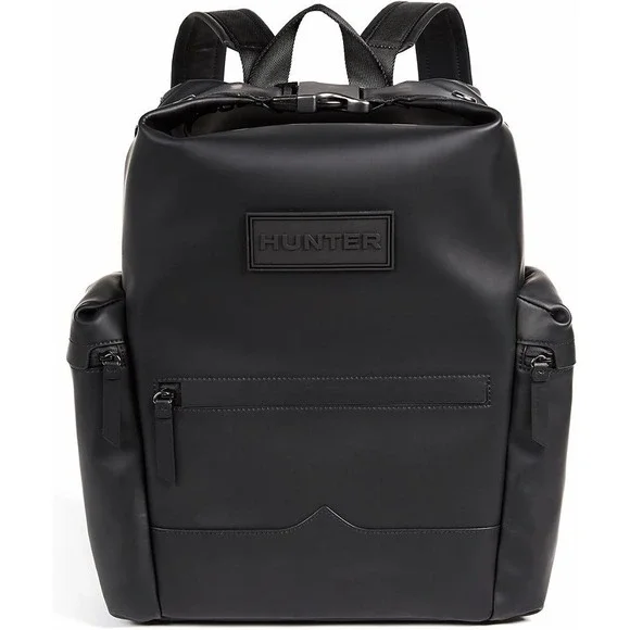 HUNTER Original Topclip Rubberized Leather Backpack Water Resistant Black 11L
