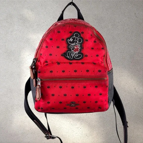 Coach x Disney Mini Charlie Backpack Paisley Prairie Bandana Backpack‎ F59831