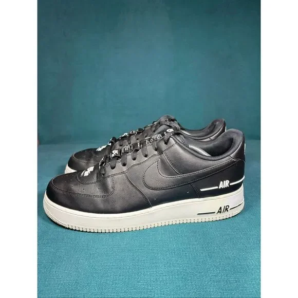 Nike Air Force 1 Low '07 LV8 Double Air Black White Men's Size 12 CJ1379-001