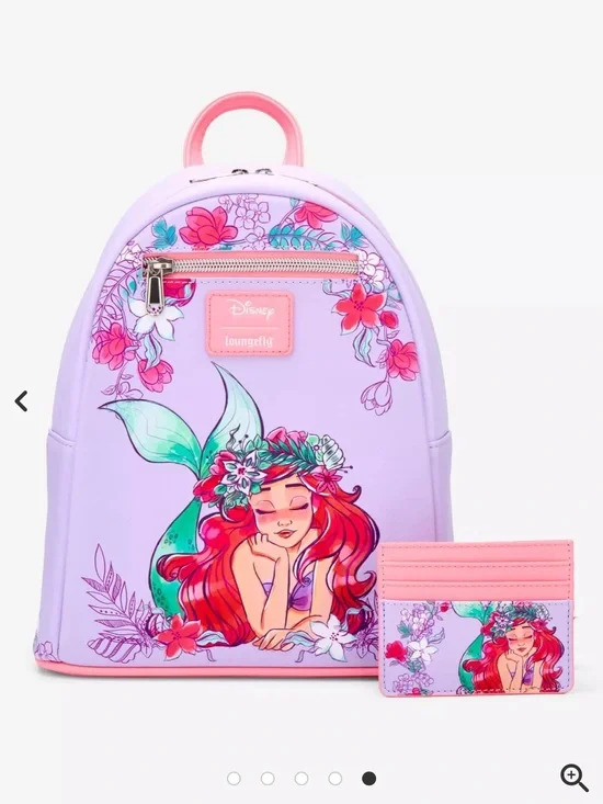 Loungefly Disney The Little Mermaid Floral Dream Mini Backpack & Cardholder