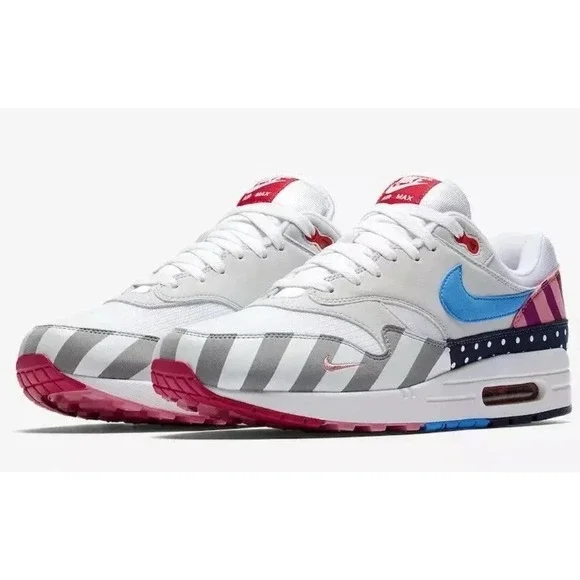 Nike Air Max 1 Parra Mens 9.5 White Multicolor Streetwear Shoes
