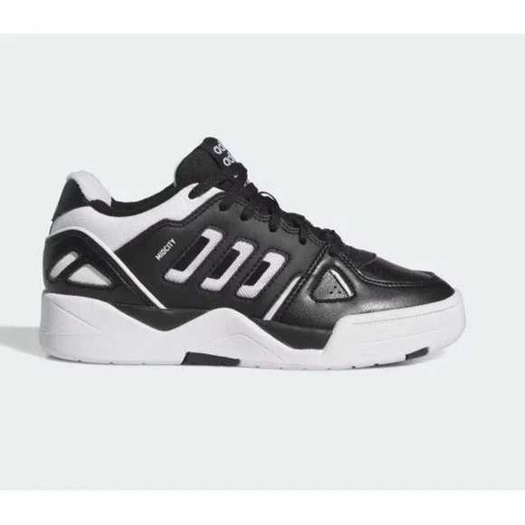Adidas Midcity Low Basketball Sneakers Black White IE4518‎ Men's Size 11.5 NWT