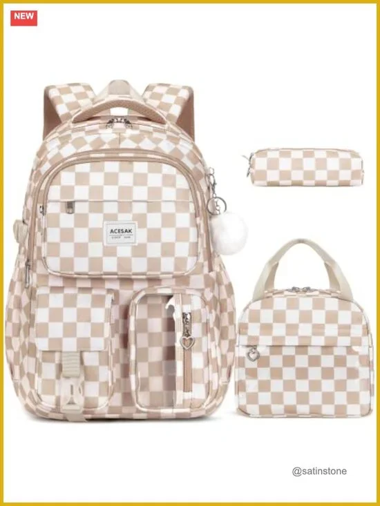 3-in-1 Backpack Set with Lunch Bag & Pencil Pouch for School