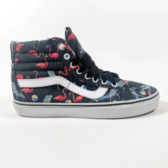 Vans Authentic Hightop‎ Shoes - Sk8-Hi Flamingo Pool Party - Black - M 7.5 / W 9