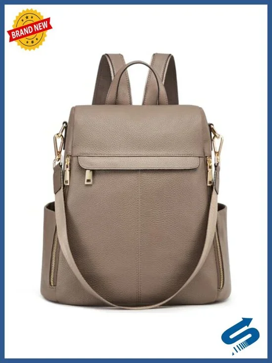 Genuine Leather Anti-Theft Backpack Purse Satchel Shoulder Bag