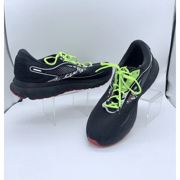BROOKS Men's Trace Fire Dept Black Neon Yellow Running Shoes 1103881D011 Size 14