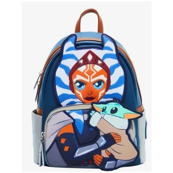 Loungefly Star Wars Ahsoka and Grogu Mini Backpack Holding Baby Yoda NWT